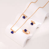 Cosmic Malachite/ Lapis Lazuli 18K Gold Vermeil 3 pieces Set