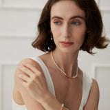 Pearl Simplicity 18k White Gold/ Gold Vermeil Necklace