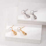 Droplet Pearl Dangle Earrings