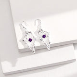 Amethyst Lava Sterling Silver Earrings