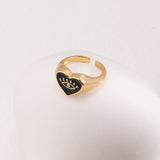 Evil Eye Drip Glaze 18K Gold Vermeil Ring