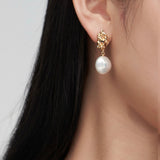 Daphne Baroque Pearl 18k Gold Silver Dangle Earrings