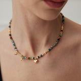 Summer Dopamine Multi-colored Stones 18k Gold Vermeil Necklace