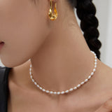 Golden Pearl Choker Necklace