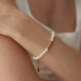 Pearl Simplicity 18k White Gold/ Gold Vermeil Bracelet