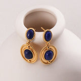 Royal Court 18k Gold Vermeil Lapis Lazuli Dangle Earrings