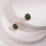 Royal Court 18k Gold Vermeil Malachite Stud Earrings