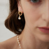 Royal Court Tiger’s Eye and Pearl Dangle Earrings