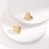 Sparkling Heart Gold Earrings