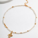 Oriental Knot Pearl Silver Necklace