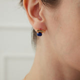 Cosmic Malachite / Lapis Lazuli 18K Gold Vermeil Stud Earrings