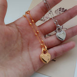 Double-sided Heart Padlock Necklace