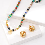 Summer Dopamine Multi-colored Stones 18k Gold Vermeil Necklace