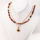 Earthy Grace Multi Gemstones 18k Gold Vermeil Donut Necklace