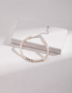 Pearl Simplicity 18k White Gold/ Gold Vermeil Bracelet