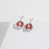 Strawberry Quartz Sterling Silver Dangle Earrings