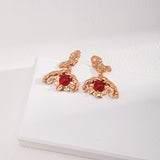 Passion Scarlet Red Agate Dangles Earrings