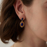 Royal Court 18k Gold Vermeil Lapis Lazuli Dangle Earrings