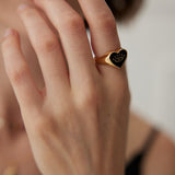 Evil Eye Drip Glaze 18K Gold Vermeil Ring