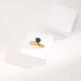 Cosmic Malachite / Lapis Lazuli 18k Gold Vermeil Ring￼