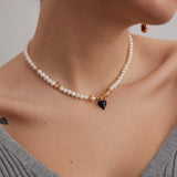 Pearly Romance Hearty Necklace