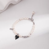 Lucky Charm Hearty Drip Glaze Pearl Bracelet