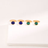 Cosmic Malachite / Lapis Lazuli 18K Gold Vermeil Stud Earrings