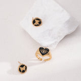 Evil Eye Drip Glaze 18K Gold Vermeil Ring