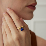 Cosmic Malachite / Lapis Lazuli 18k Gold Vermeil Ring￼