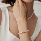 Pearl Simplicity 18k White Gold/ Gold Vermeil Bracelet