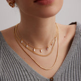 Delicate beaded lace Sterling Silver 18k Gold Necklace