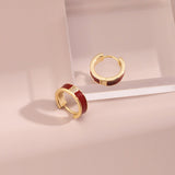 Passion Red Drip Glaze Hoop Earrings