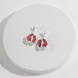 Strawberry Quartz Sterling Silver Dangle Earrings