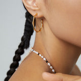 Silver Bamboo Open Hoop Earrings