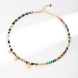 Summer Dopamine Multi-colored Stones 18k Gold Vermeil Necklace