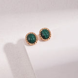 Royal Court 18k Gold Vermeil Malachite Stud Earrings