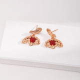 Passion Scarlet Red Agate Dangles Earrings