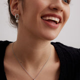 Möbius Silver and Pearl Necklace and Earrings Set