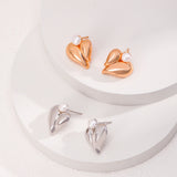 Pearl in My Heart Silver I Earrings