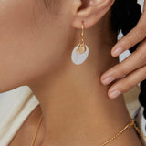 Lily 18k Gold Mother of Pearl Dangle Earrings