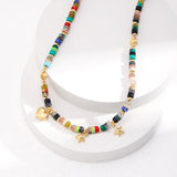 Summer Dopamine Multi-colored Stones 18k Gold Vermeil Necklace