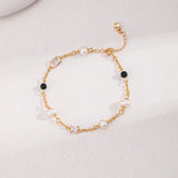 Dainty Pearly 18k Gold Bracelet