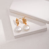 Daphne Baroque Pearl 18k Gold Silver Dangle Earrings