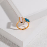 Morandi Drip Glaze Adjustable Ring