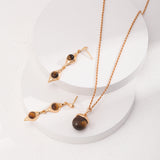 Mini Sphere Tiger's Eye Gemstone Necklace